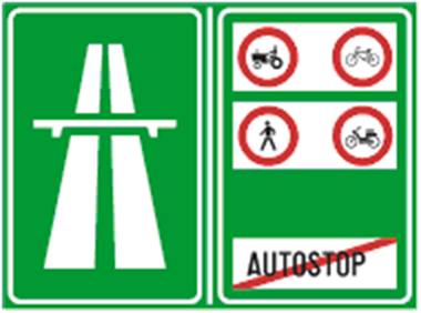 Znak III-105: Zabrana ulaska određenim vrstama vozila na autoput